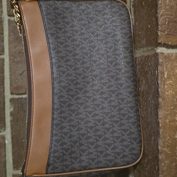 Michael Kors Jet Set Small Logo Chain Crossbody Bag Brown - Picture 6 of 11